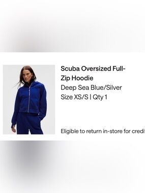 Lululemon scuba oversized full zip hoodie small extra small